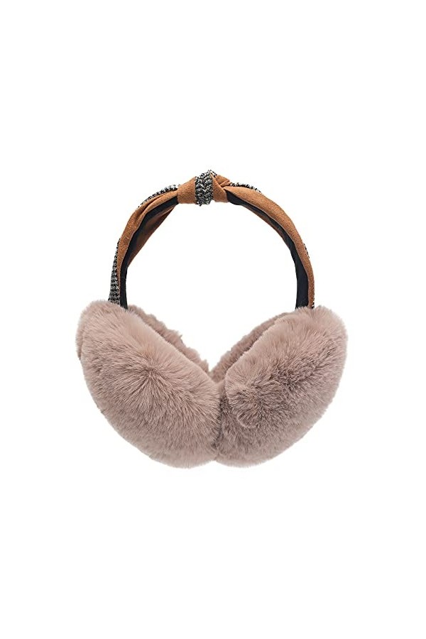 ZLYC Cache-oreilles pliables en fausse fourrure pour femmes et filles, Vert grisâtre., taille unique