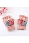 HSJM Gants Cartoon Gants Bébé dhiver Chauds Gants en Tricot Garçons Filles Doigt À Moitié Gants Enfants Gants Color : Red 