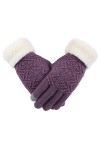 Femelle Épaissie Mitaines Gants Chauds Hiver Dames Dames Pleine Doigt Doux Tricoter Mitaines Color : Black, Gloves Size : Fr