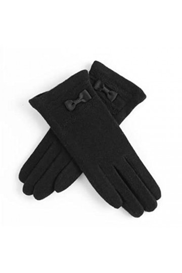 LZQPEARL Femmes Automne Hiver Chaud Cachemire Touch Screen Gants Femelle Laine Tricoter Mignon Bow Broderie Doigt Gant de Con