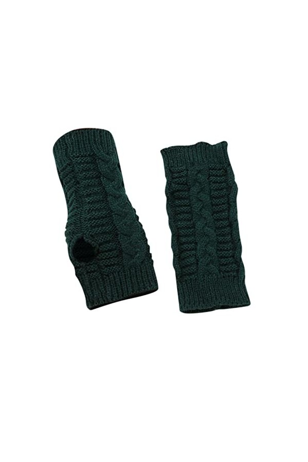 Gants dhiver tendance en peluche tricotée coupe-vent chaud épais demi-mitaines pour femme