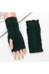 Gants dhiver tendance en peluche tricotée coupe-vent chaud épais demi-mitaines pour femme
