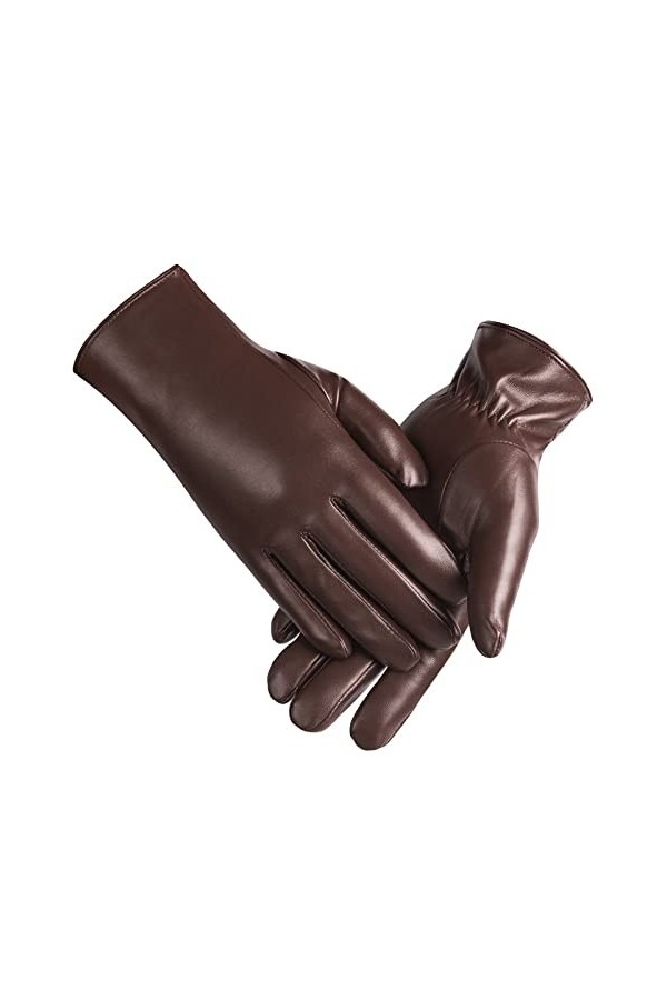 Gants Chauds Pour Femme Gants DHiver À Écran Tactile Pour Conduire Des Gants En Cuir Pu Chauds Et En Velours Pour Femmes Mar