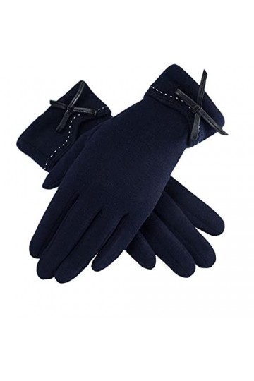 UKKO Gants Dames Winter Femmes Plus Velvet Épaissir Gardez Un Écran Tactile Chaud À Vélo Extérieur Bowknot Mignon Gants Migno