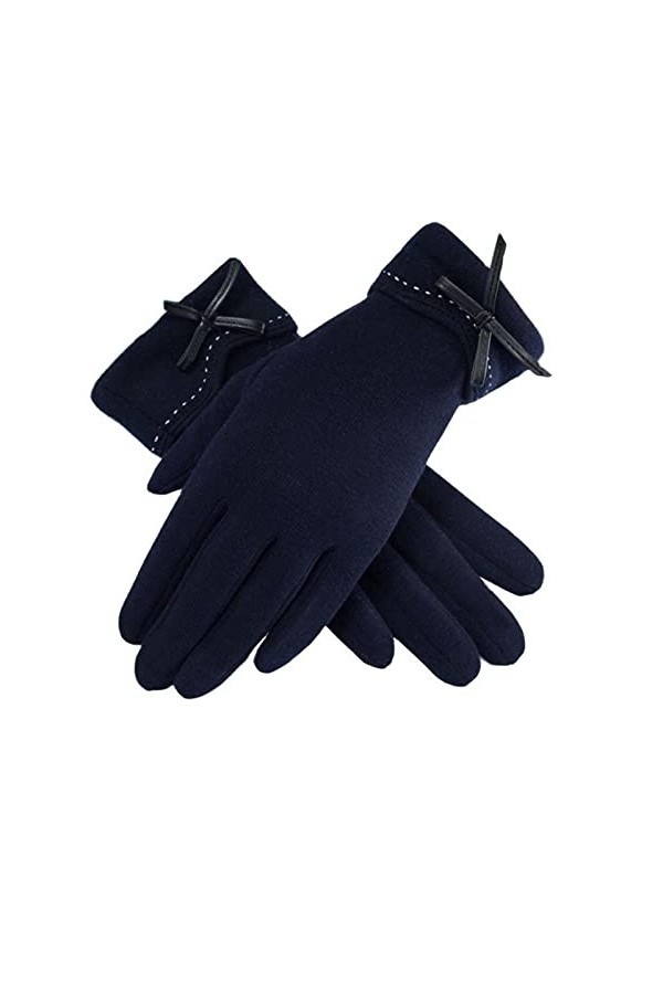 UKKO Gants Dames Winter Femmes Plus Velvet Épaissir Gardez Un Écran Tactile Chaud À Vélo Extérieur Bowknot Mignon Gants Migno