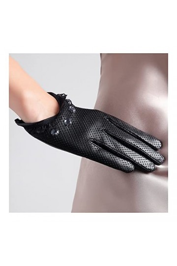 Gants dhiver Cuir Conduite de la Mode Gants de Pilote de Mode Femmes Non doublées de Style Creux de Style Creux de Printemps