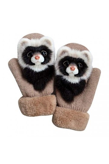 Gants dhiver respirants en laine polaire - Adorable animal - Coupe-vent - Pour homme et femme - Cadeau pour la famille de No