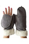 AXELENS Mitaines Gants Chauds Femme D’hiver Moufles Ouvrables Élégantes Confortables Taille Unique S/M