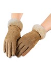 AXELENS Gants dHiver Pour Femme Tactiles de Conduite Écran Tactile en Cuir Chamoisé Chaud Intérieur Molletonné Élégants avec