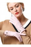 NappaNovum Gants en cuir nappa souple pour femme - Multicolore, Rose sans écran tactile, XX-Large