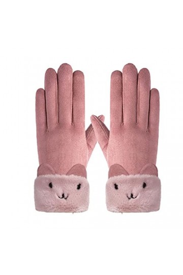 Gants dhiver chauds pour femme avec doublure en polaire coupe-vent doux avec poignets bouffants pour femme - Convient pour l