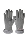 Gants dhiver chauds pour femme avec doublure en polaire coupe-vent doux avec poignets bouffants pour femme - Convient pour l