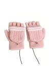 Winter Gants Chauffants, USB Lavable Demi Doigt Chaud Moufle avec Températures Réglables pour Intérieur Extérieur, Mains Chau
