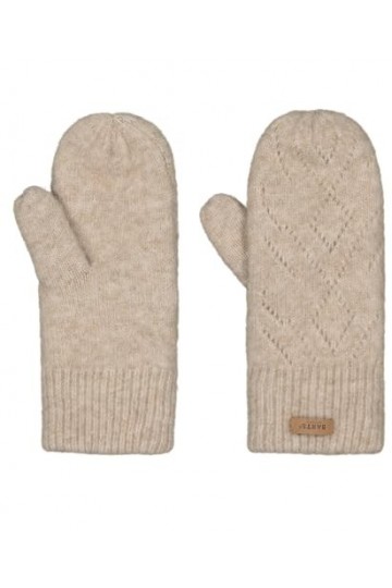 Barts W Bridgey Mitts Moufles confortables et chaudes en tricot pour femme, taille unique, couleur marron clair