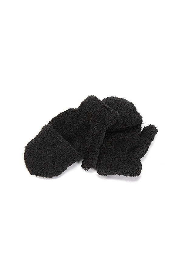 Berrysun Gants Mitaines sans doigtsstay warmPatrouilles de Jour et de Nuit Femme Gants Moufles Homme Color : Black, Size : O