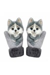 LVTFCO Gants DHiver En Peluche éPaisse, Mitaines DAnimaux Mignons, Doublure Polaire Douce, Chaud Mitaines à Doigt Complet 