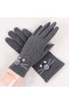 RFEGEF Femme Gants dhiver,Gants À Écran Tactile Section Mince Grise Plus Velours Gants De Broderie De Chat Mignon Dames Doux