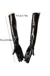 Gants Femme， Gants longs en cuir verni miroir étendu femmes gants enduits Sexy gants en cuir brillant gants de Performance de