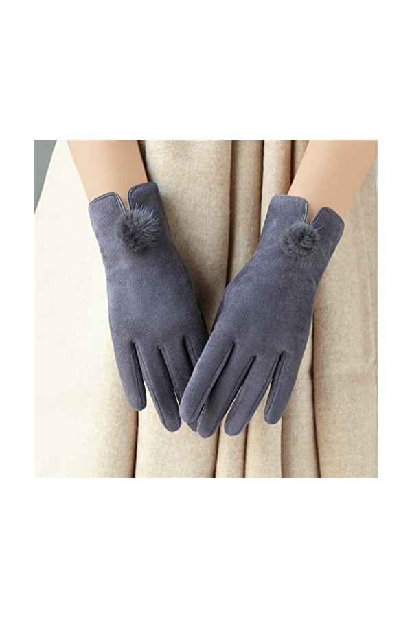 Gants Dhiver Femme Plus Velours Rembourré Écran Tactile Chaud À Lessence Extérieure Thermique Color : Claret-red, Gloves S