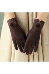 Gants Dhiver Femme Plus Velours Rembourré Écran Tactile Chaud À Lessence Extérieure Thermique Color : Claret-red, Gloves S