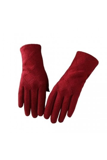 Gants Femme， Femmes hiver cachemire Stretch tricot épaissir chaud gant Sport de plein air cyclisme Plus velours peluche écran