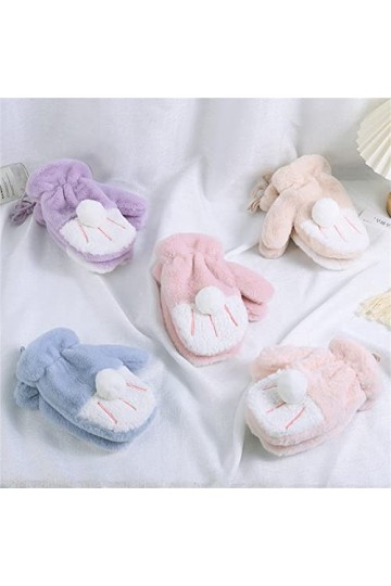 Yannaky Gants dhiver Gants Adultes À La Maison Gants Moelleux Extérieur Épais-Purple