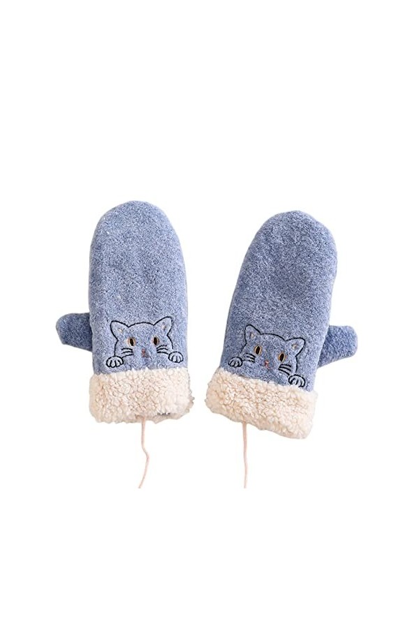 Yannaky Gants dhiver Gants en Peluche Hivernaux pour Femmes Plus Velours Chaud Entièrement Inclusif Pending Cou Extérieur Ép