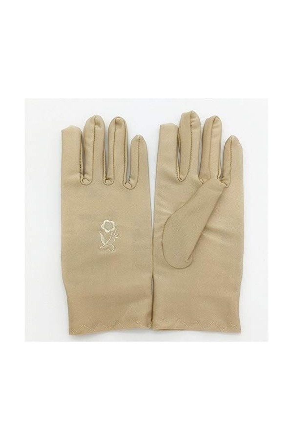 Gants de Protection Solaire Gants de Protection UV for Femmes, Conduite extérieure Courte, Gants brodés de Haute étiquette él
