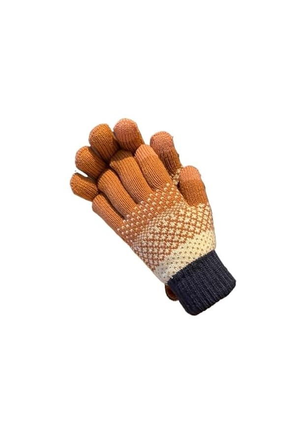 BLAIS Gants dhiver pour femme, gants chauds en velours épais à cinq doigts pour écran tactile pour homme, C, taille unique
