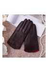 Gants dhiver en cuir véritable pour femme - Gants dhiver épais en peau de mouton - Gants thermiques pour femme couleur : o
