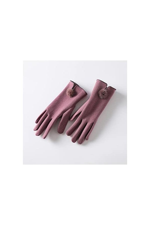 Reocahoo Gants Mariée Slim Grace Lady Gants Femmes Hiver Vintage Pom PomTouch Écran Conduite Coupe-Vent Garder Au Chaud Gant 