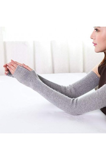 Gants sans Doigts pour Femmes,Manchettes sans Doigts en Cachemire Manches De Bras Solides Manchette De Bras Court Gants Trico