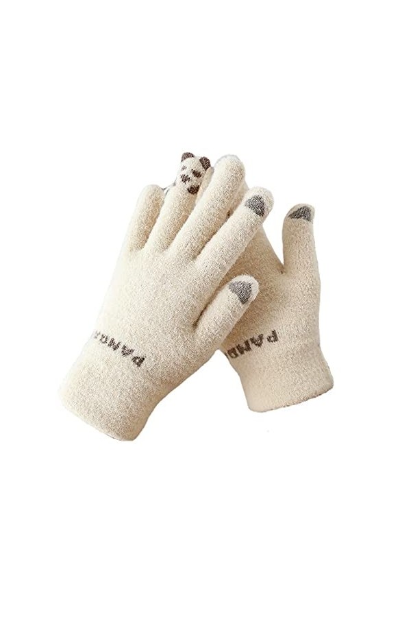 Gants dhiver tricotés chauds tendance pour écran tactile - Gants en tricot pour téléphone - Moufles pour envoyer des textos 