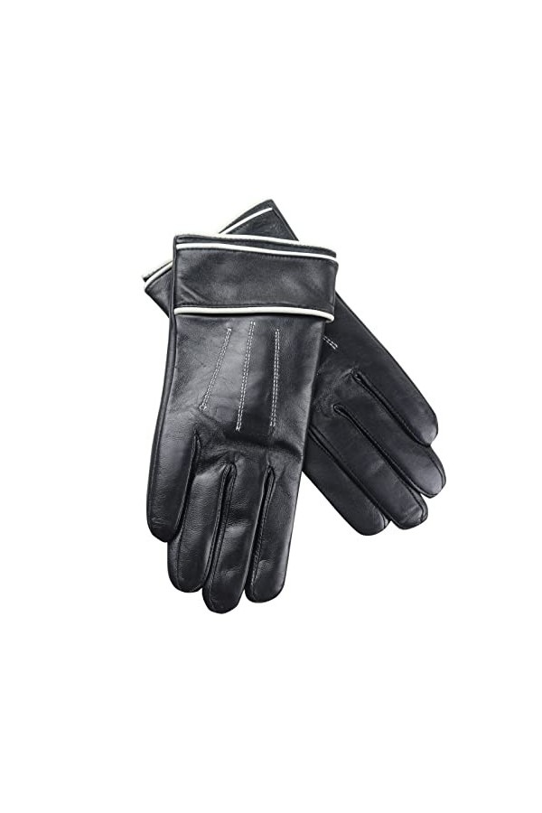 Gants chauds en velours dautomne en cuir pour écran Gants dhiver pour femme Moufles convertibles B, taille unique 