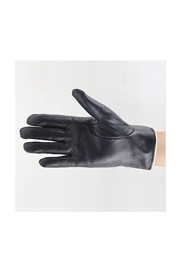 Gants chauds en velours dautomne en cuir pour écran Gants dhiver pour femme Moufles convertibles B, taille unique 