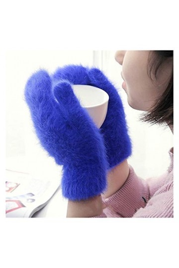 HSJM Gants Gants en Laine Mignons Femmes Moufles dhiver Gants dhiver Gants De Maintien Au Chaud Color : Blue, Gloves Size 
