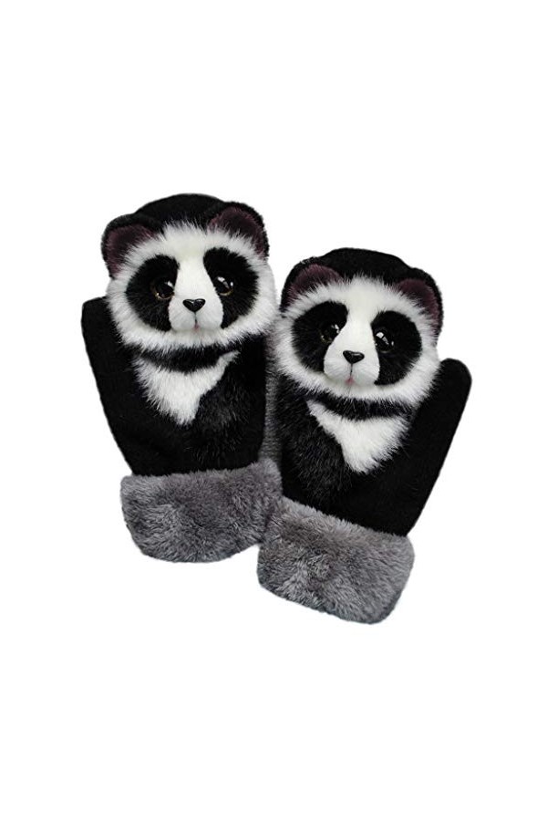 LYWYOUDDKH Femmes Hommes Hiver Gants Tricotés Mignon 3D Moufles Thermiques Animal De Bande Dessinée - B 
