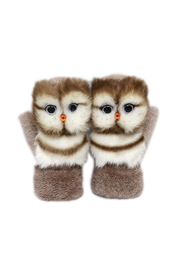 LYWYOUDDKH Femmes Hommes Hiver Gants Tricotés Mignon 3D Moufles Thermiques Animal De Bande Dessinée - B 