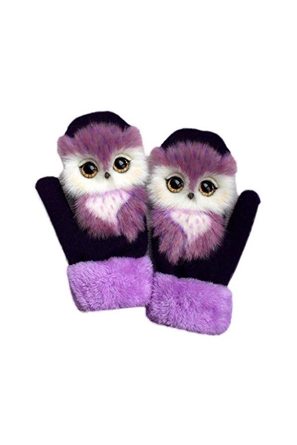 LYWYOUDDKH Femmes Hommes Hiver Gants Tricotés Mignon 3D Moufles Thermiques Animal De Bande Dessinée - B 