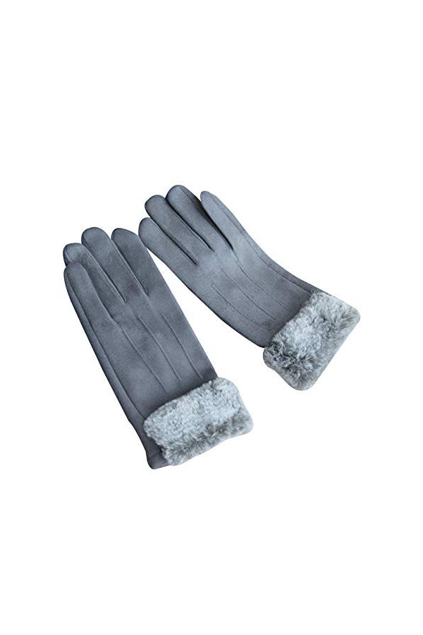 CAILIN Gants Gants dhiver Gants à écran Tactile en Daim Faux for la Conduite Froide et Chaude Gants et moufles Color : Gray