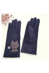 HSJM Gants Mesdames Hiver Moufles Mignon Gants Décran Cartoon Tactiles Hiver Plus Suede Cyclisme Conduite Gants Color : Gre