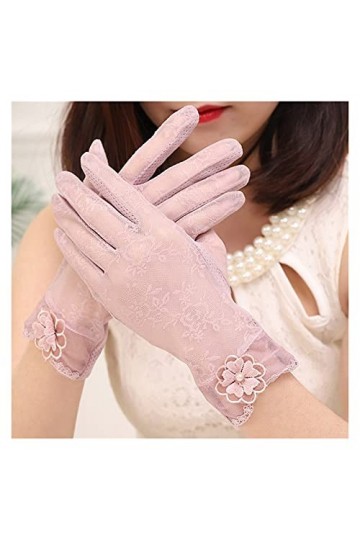 Saturey Gants de Protection Solaire dété Dentelle Courte Respirant, Conduite, Cyclisme Glace Soie crème Solaire Femme Gants 