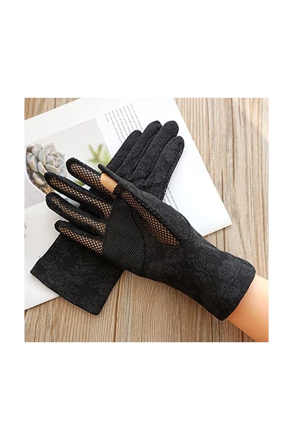 Sananke Gants en Coton Fins pour Femmes Printemps et été, crème Solaire, Absorbant la Transpiration, Gants à écran Tactile sa