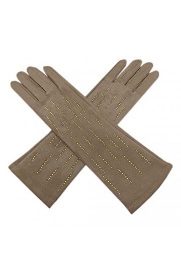 Gant Femme Gants Hiver Dames Gants En Daim Long 35Cm Écran Tactile En Daim Marron 1 Taille Unique