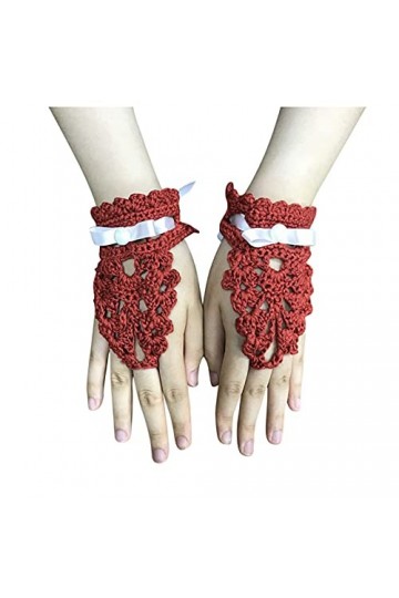 wrtgerht Gants Mitaines Combo avec Poche Gants dautomne tricotés à la Main for Femmes Gants Solides au Crochet Mitaines for 