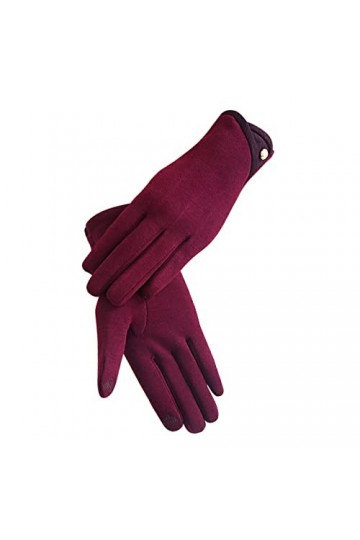 Gants DHiver Gants Femmes Hiver Plus Velours Épais Coton Femmes Hiver Chaud Équitation Extérieur Écran Tactile Rouge Taille 