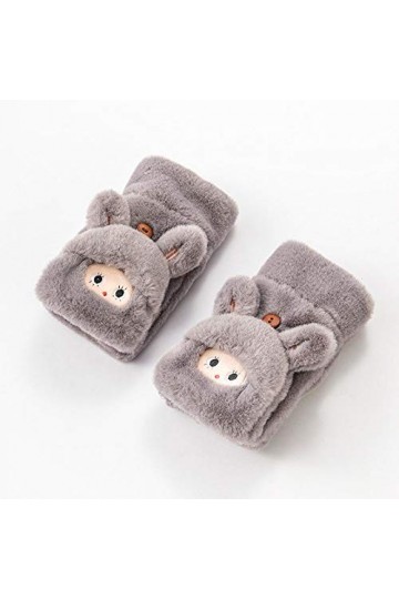 Gants sans Doigts pour Femmes,1 Paire De Gants Mi-Doigts Épais Mignons Femmes Mitaines Chaudes sans Doigts Gants Convertibles