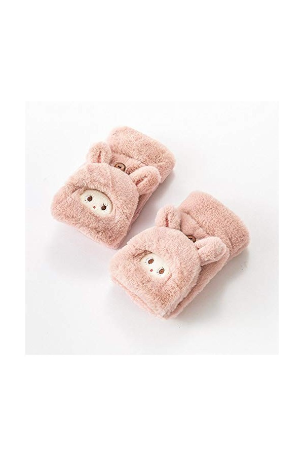 Gants sans Doigts pour Femmes,1 Paire De Gants Mi-Doigts Épais Mignons Femmes Mitaines Chaudes sans Doigts Gants Convertibles