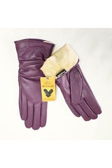 BJQZX Gants dhiver Gants en Cuir en Peau de Mouton Mode Femme Doublure de Velours de Style élastique for Rester au Chaud en 