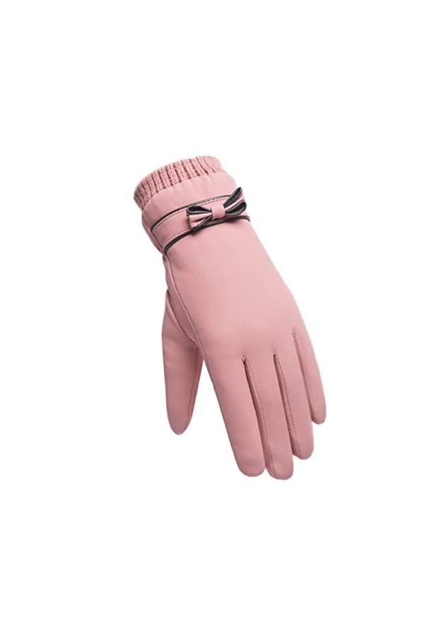 Reocahoo Gants Mariée Gants Femme Hiver Coupe-Vent imperméable Interne en Peluche Chaud Mitaines Dame écran Tactile Doux pour